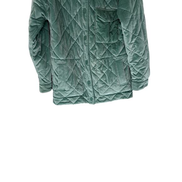 NVLT Quilted Velour Reversible Field Jacket Green Barn Coat Fairy Whimsy Small - Picture 4 of 16